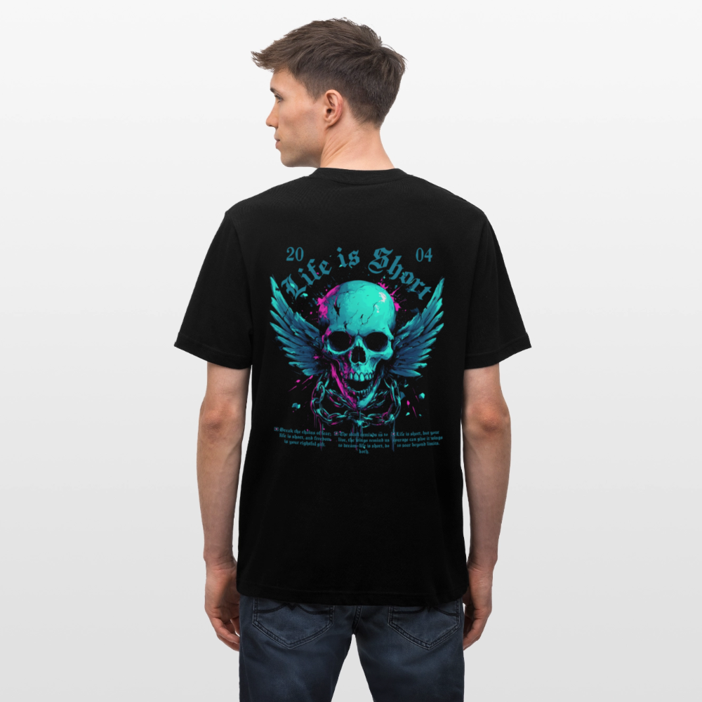 Bishamonten, Totenkopf, 1st | Essential, Relaxed Fit Unisex Bio T-Shirt - Schwarz