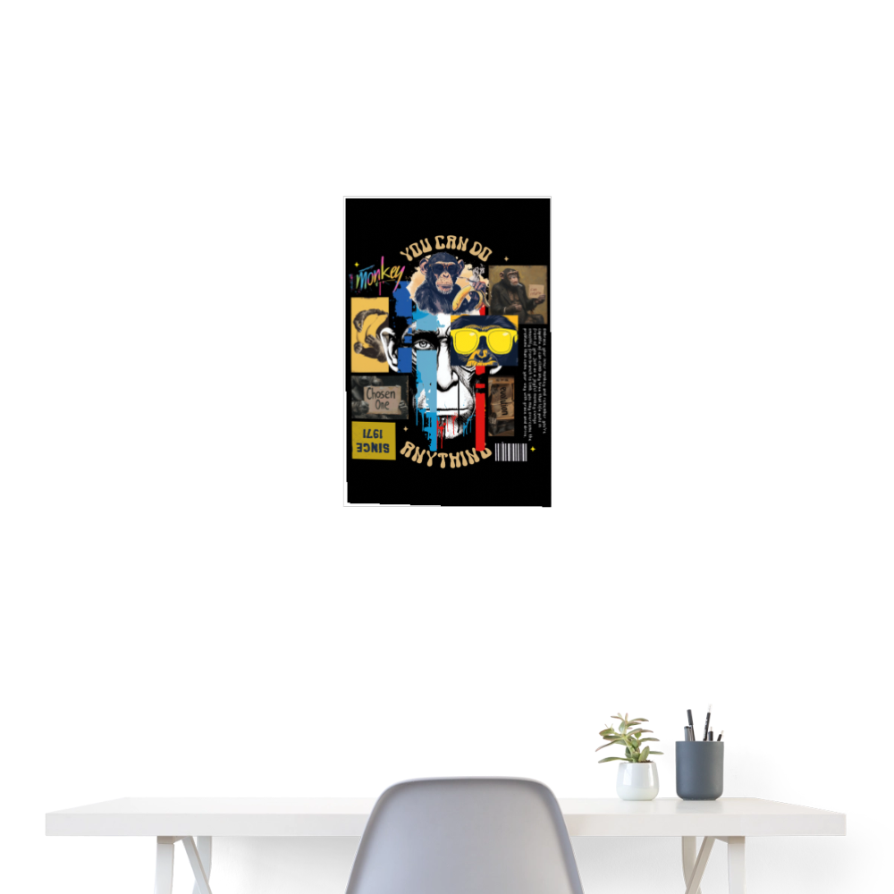 Xurjin, Affe, 1st | Poster 40x60 cm - Weiß