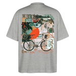 Eldrathis2, Fahrrad, 1st | Blaster, Oversize Bio T-Shirt, Unisex - Grau meliert