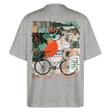 Eldrathis2, Fahrrad, 1st | Blaster, Oversize Bio T-Shirt, Unisex - Grau meliert