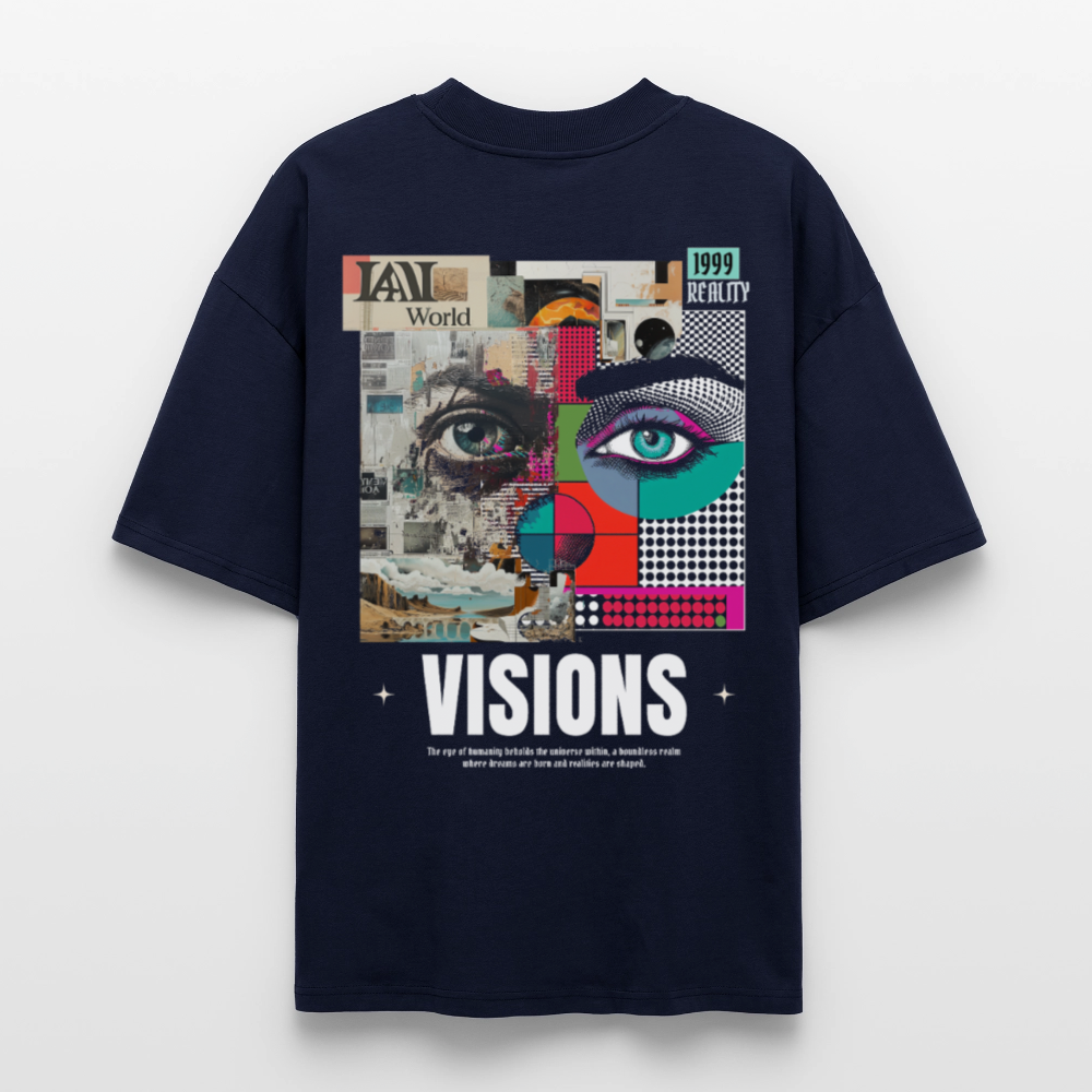 Omoikane, Augen, 1st | Blaster, Oversize Bio T-Shirt, Unisex - Navy