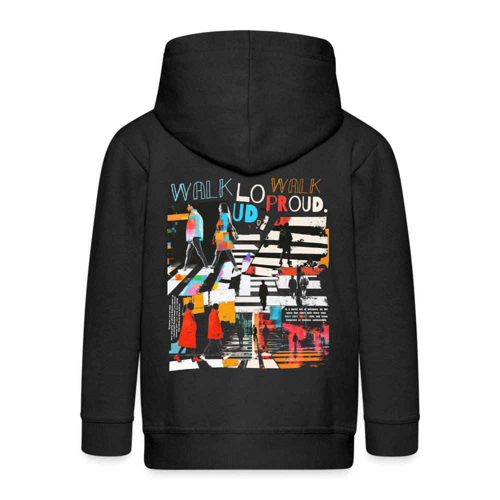 Anankean, Zebrastreifen, 1st | Kinder Zip Hoodie - Schwarz
