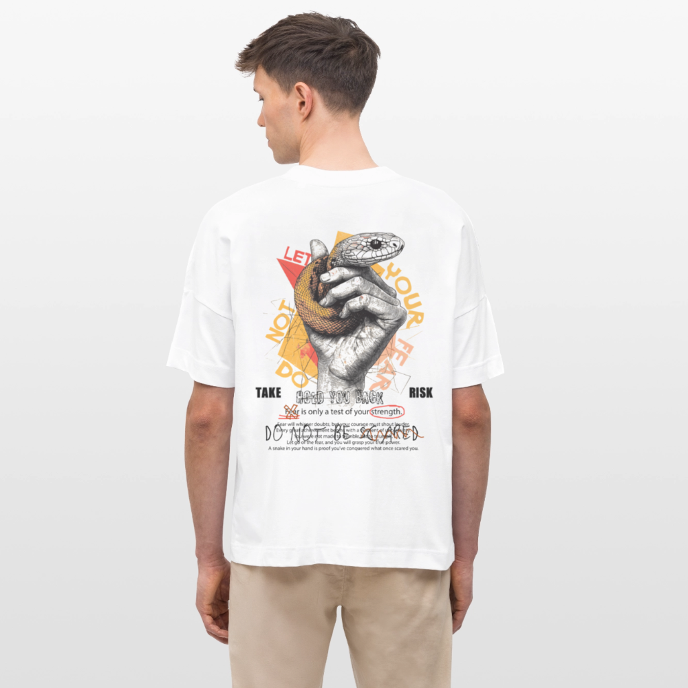 Eldamar, Schlange, 1st | Blaster, Oversize Bio T-Shirt, Unisex - Weiß