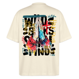 Therondir, Beten, 1st | Blaster, Oversize Bio T-Shirt, Unisex - Weißgrau