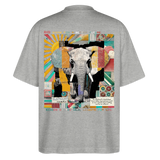 Thanatain, Elefant, 1st | Blaster, Oversize Bio T-Shirt, Unisex - Grau meliert