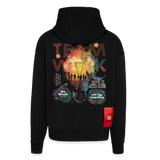Inari, Glühbirne, 1st | Heavyweight Oversized Bio Zip Hoodie, Unisex - SOLID BLACK