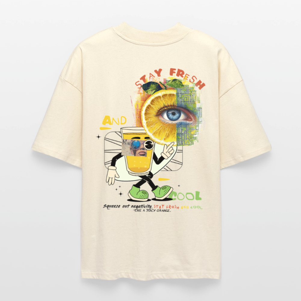 Neptaros, Zitrone, 1st | Blaster, Oversize Bio T-Shirt, Unisex - Weißgrau