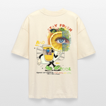 Neptaros, Zitrone, 1st | Blaster, Oversize Bio T-Shirt, Unisex - Weißgrau