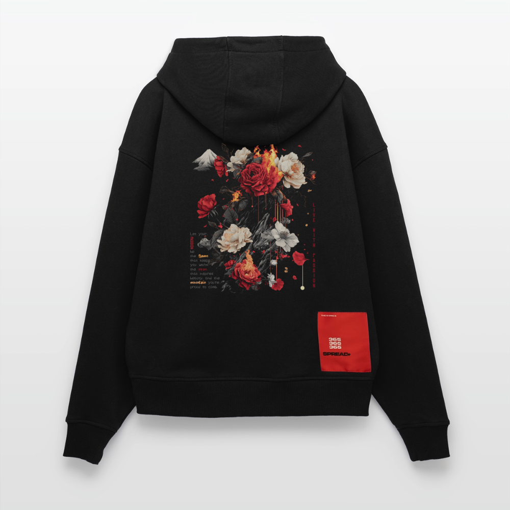 Manannan, Rose, 1st | Heavyweight Oversized Bio Hoodie, Unisex - SOLID BLACK