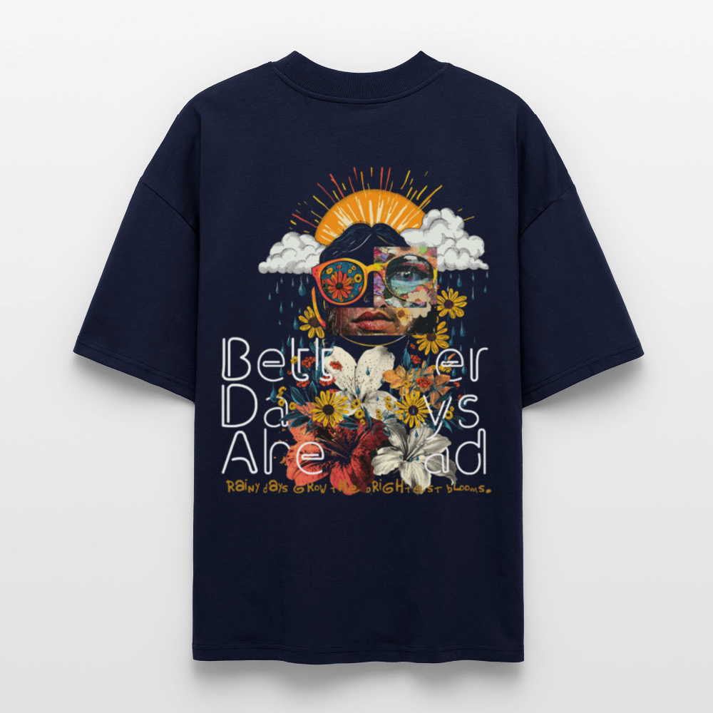Jinni, Berge, 1st | Blaster, Oversize Bio T-Shirt, Unisex - Navy