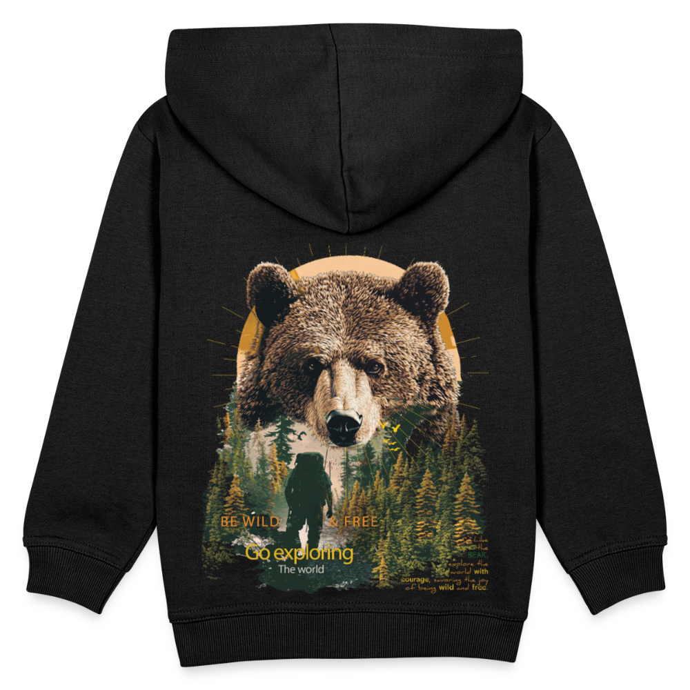 Ghadab, Bär, 1st | Kinder Hoodie - Schwarz