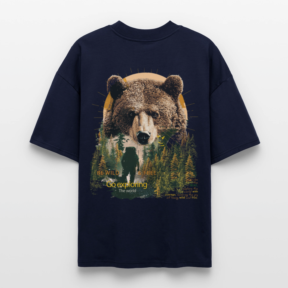 Ghadab, Bär, 1st | Blaster, Oversize Bio T-Shirt, Unisex - Navy