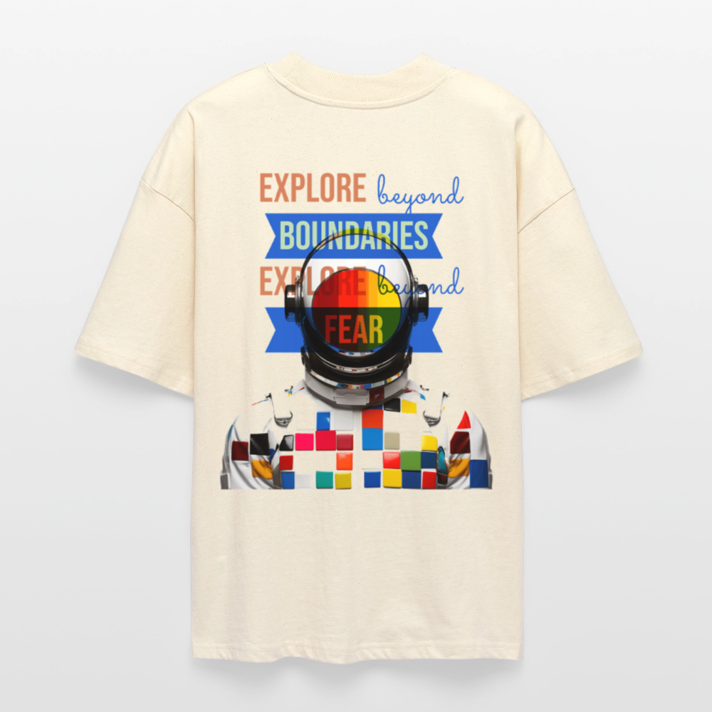 Jovareth, Astronaut, 1st | Blaster, Oversize Bio T-Shirt, Unisex - Weißgrau