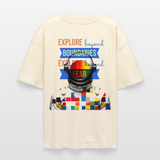 Jovareth, Astronaut, 1st | Blaster, Oversize Bio T-Shirt, Unisex - Weißgrau