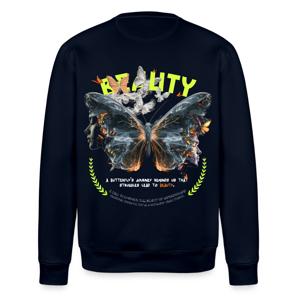 Harith, Schmetterling, 1st | Roller, Unisex Bio-Sweatshirt - Navy