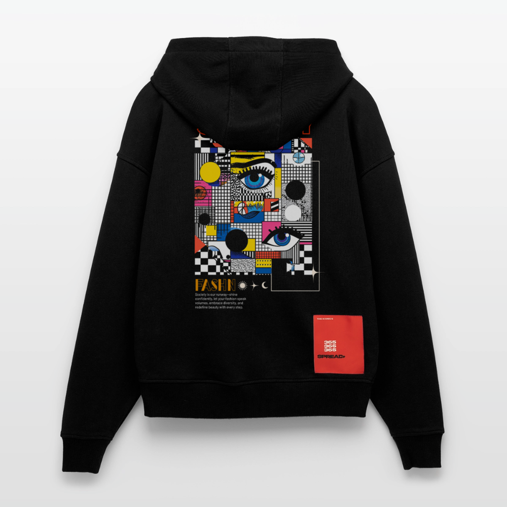 Shennong, Augen, 1st | Heavyweight Oversized Bio Zip Hoodie, Unisex - SOLID BLACK