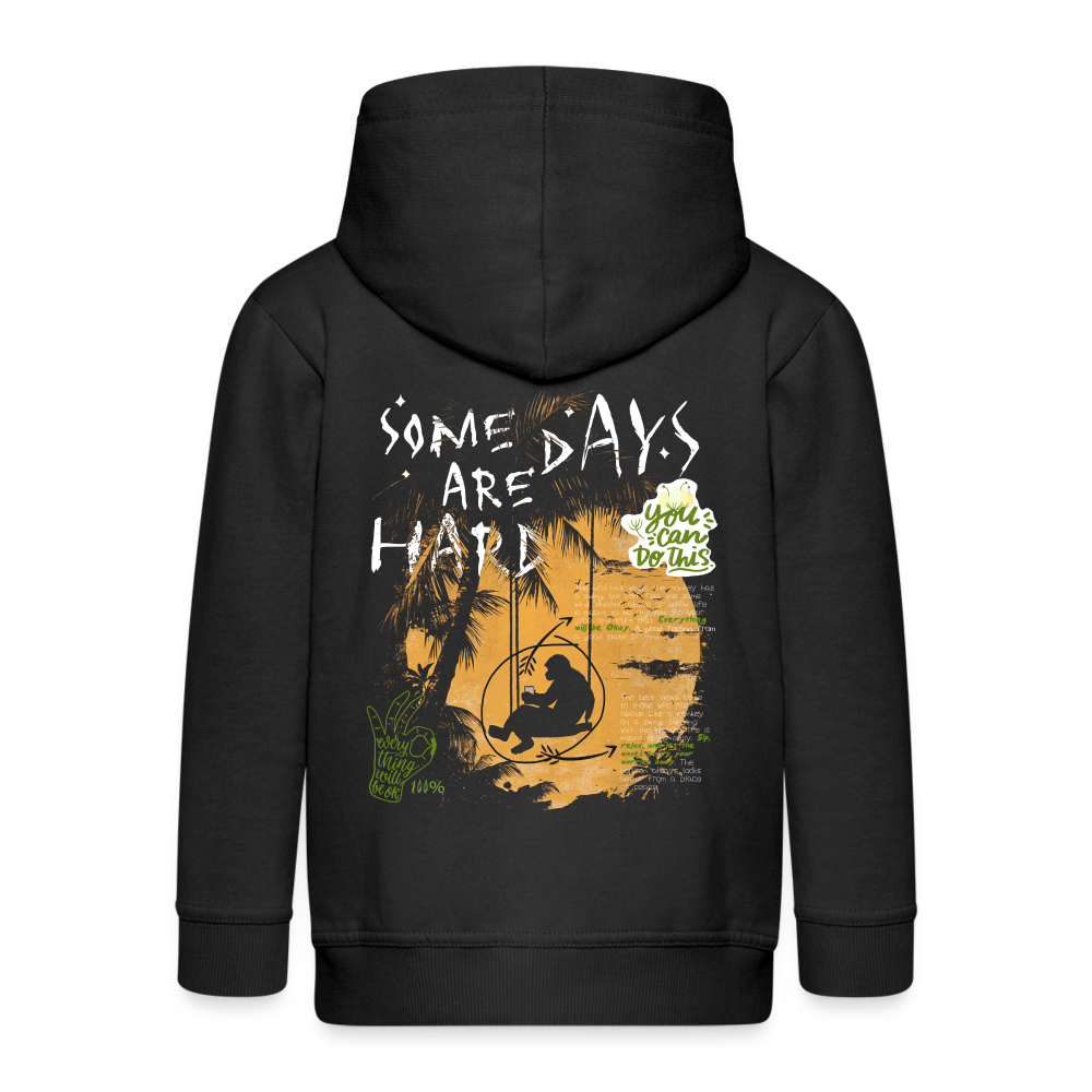 Amphionan, Palmen, 1st | Kinder Zip Hoodie - Schwarz