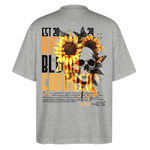 Umbraxion, Sonnenblume, 1st | Blaster, Oversize Bio T-Shirt, Unisex - Grau meliert