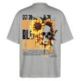 Umbraxion, Sonnenblume, 1st | Blaster, Oversize Bio T-Shirt, Unisex - Grau meliert