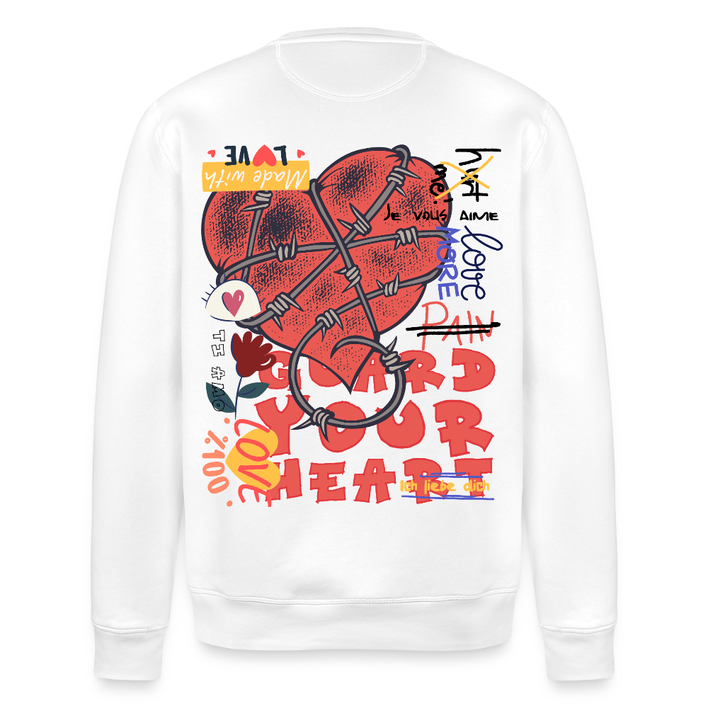 Orvandir, Herz, 1st | Roller, Unisex Bio-Sweatshirt - Weiß