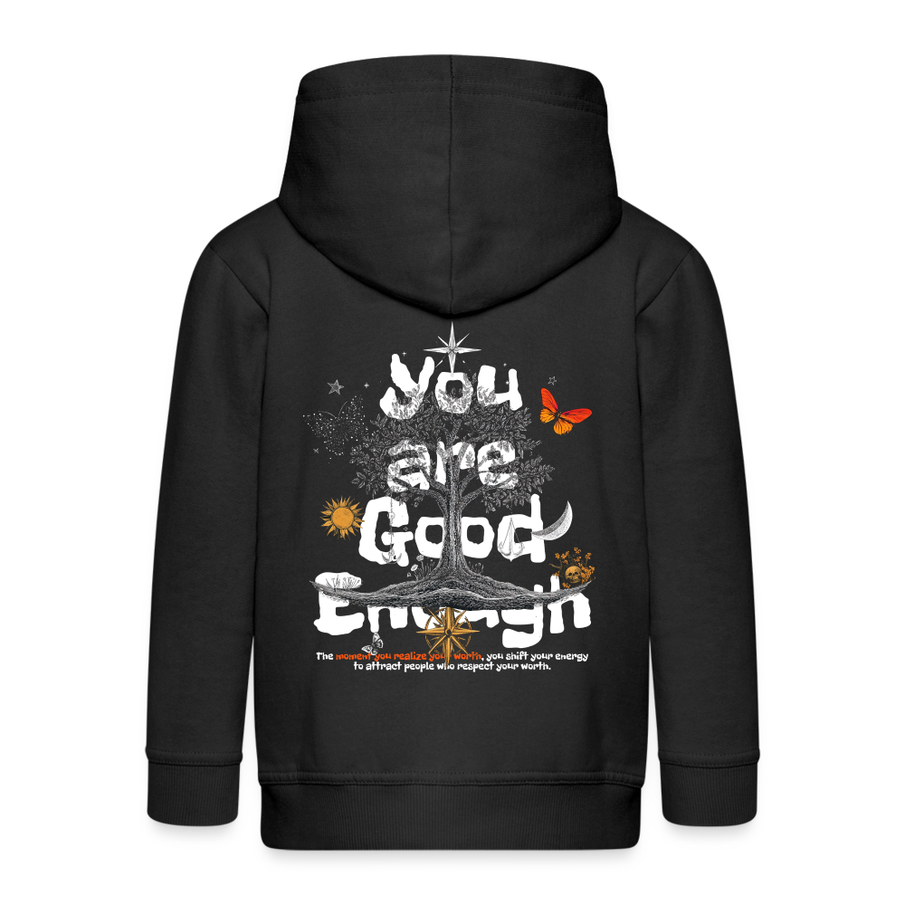 Anubis, Baum, 1st | Kinder Zip Hoodie - Schwarz