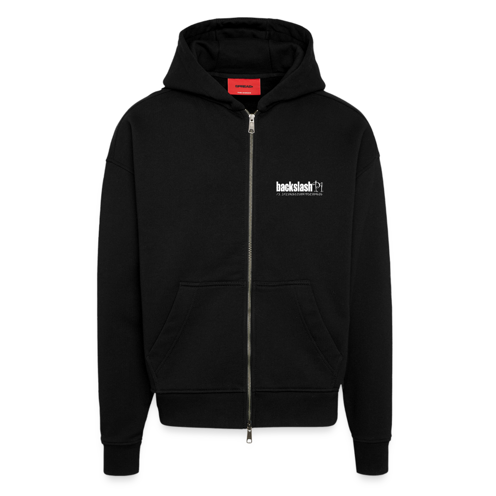 Aresia, Zebra, 1st | Heavyweight Oversized Bio Zip Hoodie, Unisex - SOLID BLACK