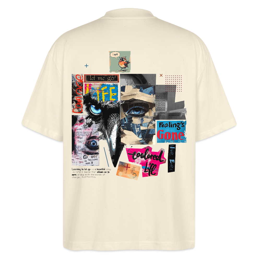 Saturnion, Raabe, 1st | Blaster, Oversize Bio T-Shirt, Unisex - Weißgrau