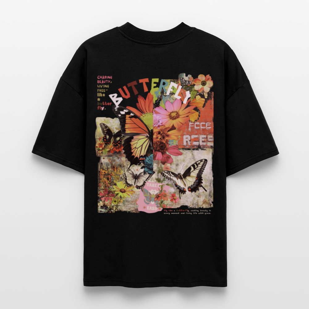Azaroth2, Schmetterling, 1st | Blaster, Oversize Bio T-Shirt, Unisex - Schwarz