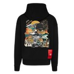 Helian, Frau, 1st | Heavyweight Oversized Bio Zip Hoodie, Unisex - SOLID BLACK