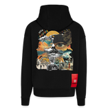 Helian, Frau, 1st | Heavyweight Oversized Bio Zip Hoodie, Unisex - SOLID BLACK