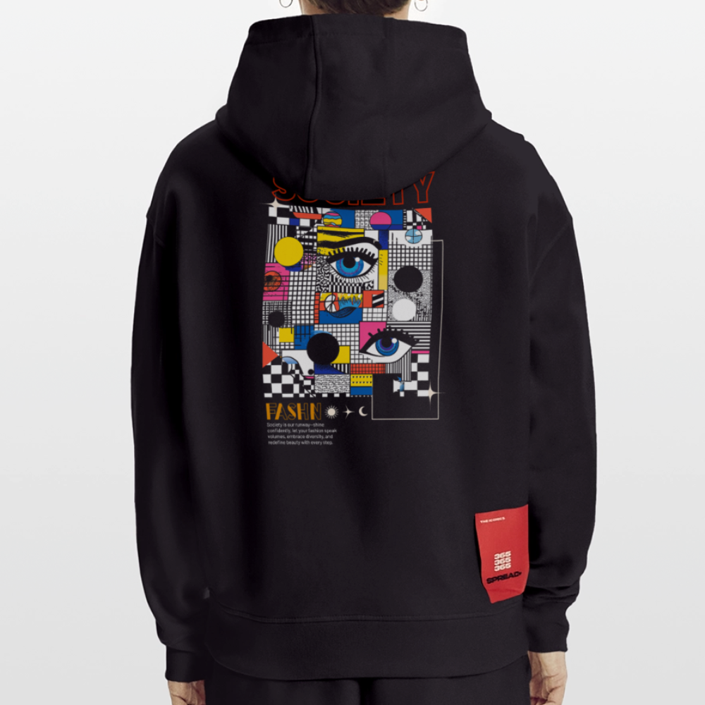 Shennong, Augen, 1st | Heavyweight Oversized Bio Hoodie, Unisex - SOLID BLACK