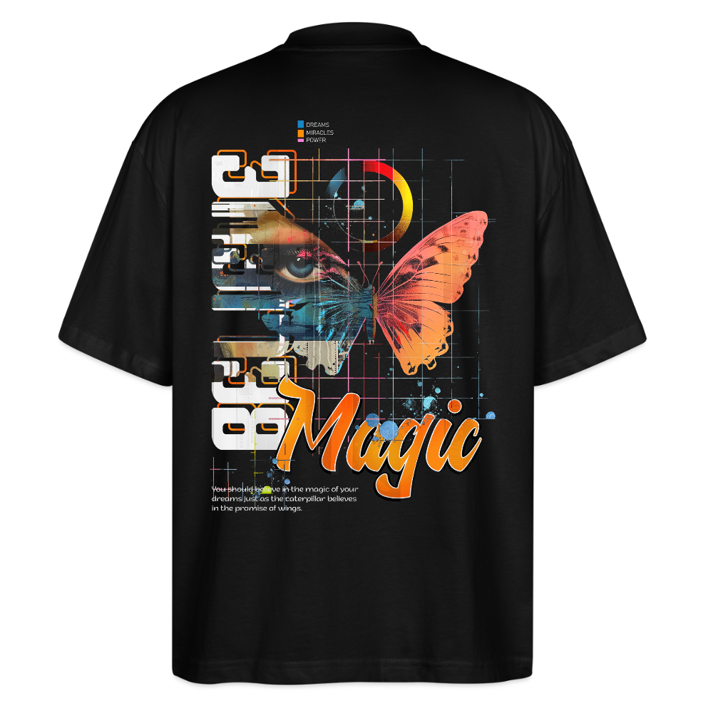 Derdiyok, Schmetterling, 1st | Blaster, Oversize Bio T-Shirt, Unisex - Schwarz