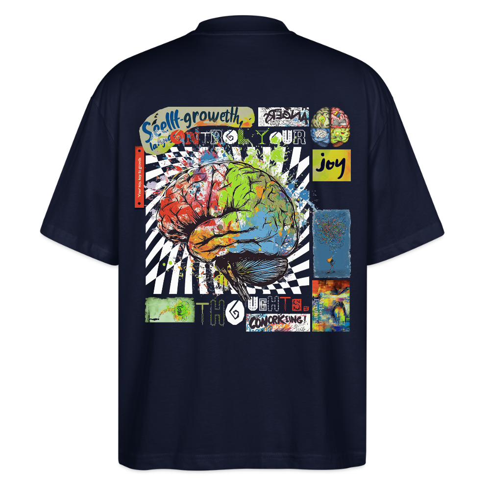 Apollon, Gehirn, 1st | Blaster, Oversize Bio T-Shirt, Unisex - Navy