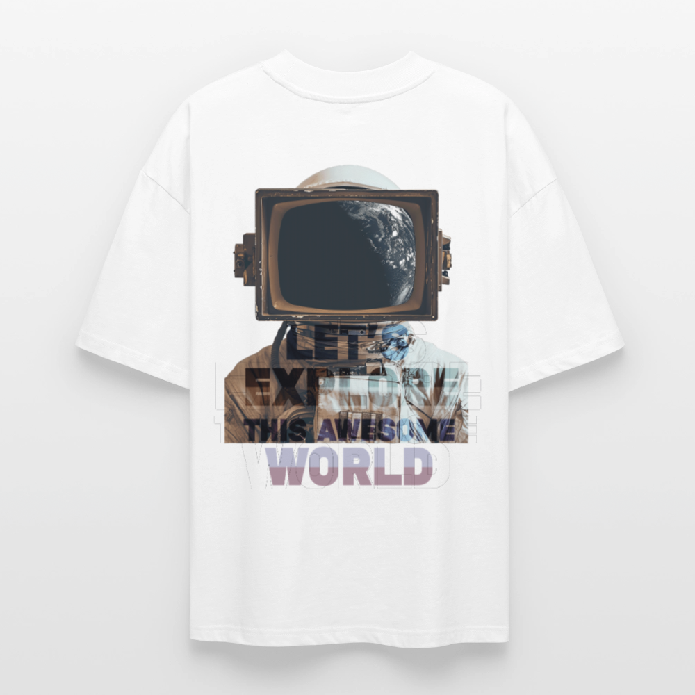 Denebris, Astronaut, 1st | Blaster, Oversize Bio T-Shirt, Unisex - Weiß