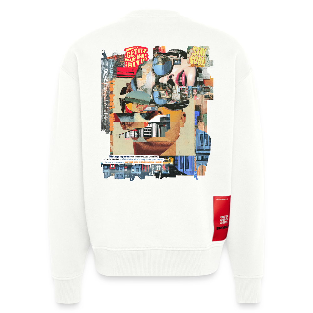 Seraphion, Gesichter, 1st | Heavyweight Oversized Bio Sweater, Unisex - OFF WHITE