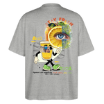 Neptaros, Zitrone, 1st | Blaster, Oversize Bio T-Shirt, Unisex - Grau meliert
