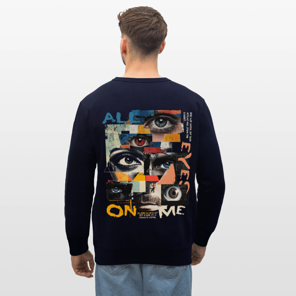 Hachiman, Augen, 1st | Roller, Unisex Bio-Sweatshirt - Navy