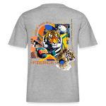 Kepleris, Tiger, 1st | Essential, Relaxed Fit Unisex Bio T-Shirt - Grau meliert