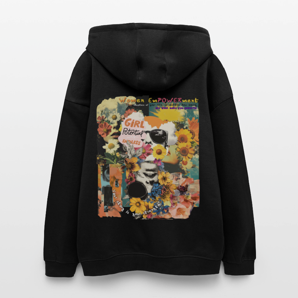 Vaelthar, Blumen, 1st | Freshhood, Oversized Unisex Hoodie - Schwarz