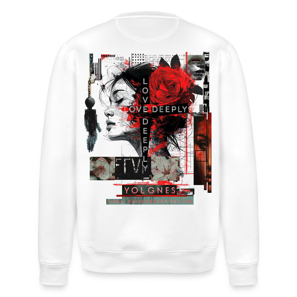 Dracorius, Liebe, 1st | Roller, Unisex Bio-Sweatshirt - Weiß