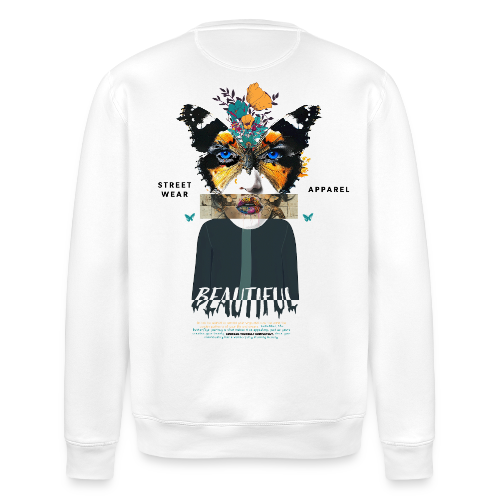 Siriothis, Schmetterling, 1st | Roller, Unisex Bio-Sweatshirt - Weiß