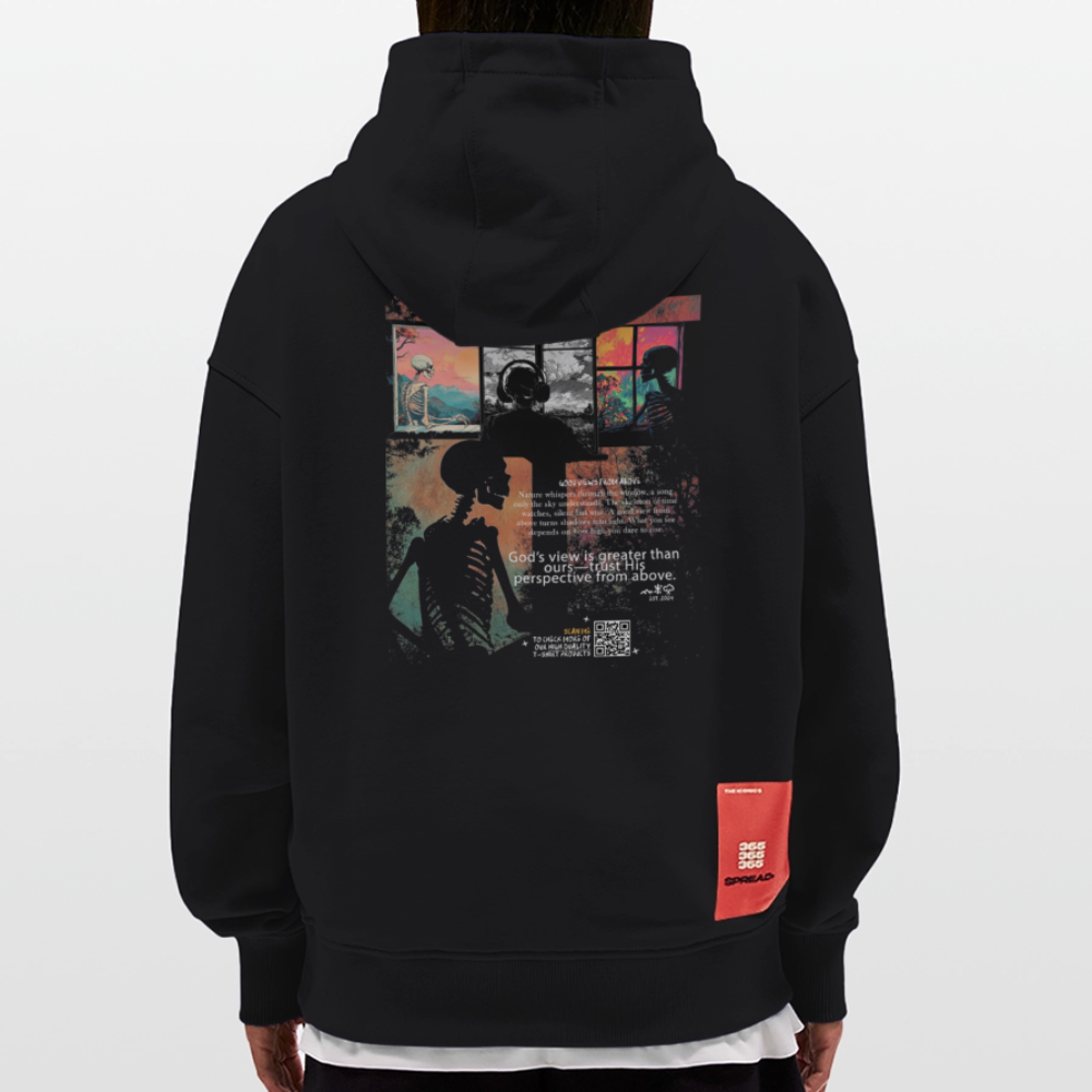 Erosan, Fenster, 1st | Heavyweight Oversized Bio Hoodie, Unisex - SOLID BLACK