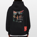 Erosan, Fenster, 1st | Heavyweight Oversized Bio Hoodie, Unisex - SOLID BLACK