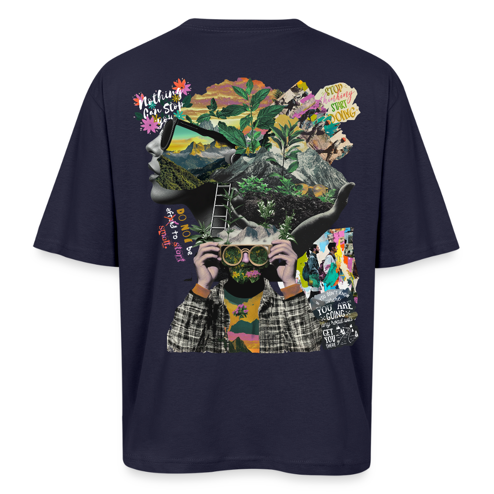 Oceani, Berge, 1st | Breezy, Oversized Unisex T-Shirt - Navy