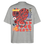 Orvandir, Herz, 1st | Blaster, Oversize Bio T-Shirt, Unisex - Grau meliert