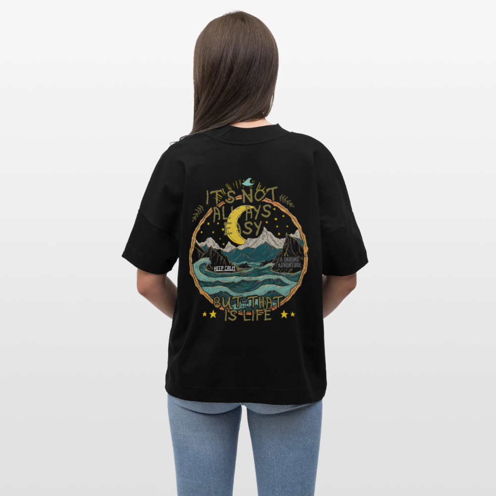 Izanami, Berge, 1st | Blaster, Oversize Bio T-Shirt, Unisex - Schwarz
