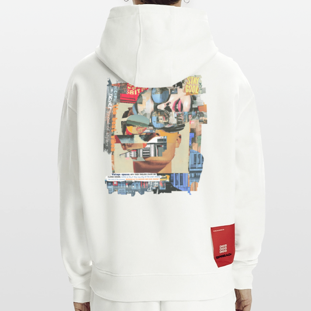 Seraphion, Gesichter, 1st | Heavyweight Oversized Bio Hoodie, Unisex - OFF WHITE