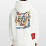 Seraphion, Gesichter, 1st | Heavyweight Oversized Bio Hoodie, Unisex - OFF WHITE