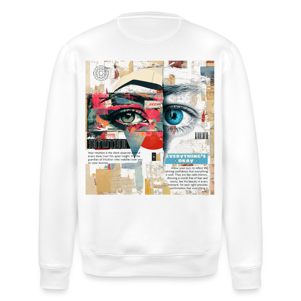 Marsyros, Augen, 1st | Roller, Unisex Bio-Sweatshirt - Weiß