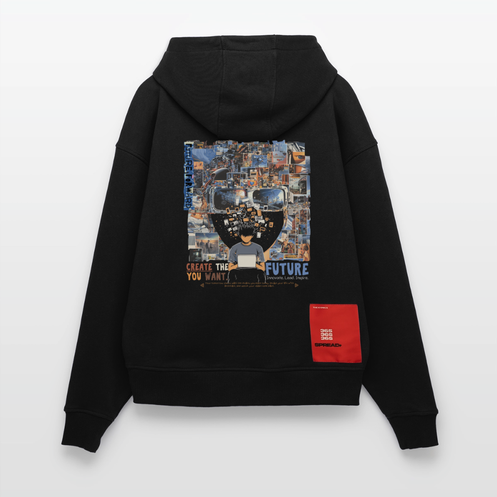 Sakhr, Informatik, 1st | Heavyweight Oversized Bio Hoodie, Unisex - SOLID BLACK